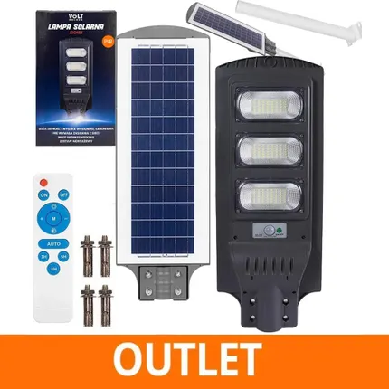 Lampa Solarna LED 120W Panel Solarny 12W Pilot Czujnik Ruchu OUTLET IDEALNY