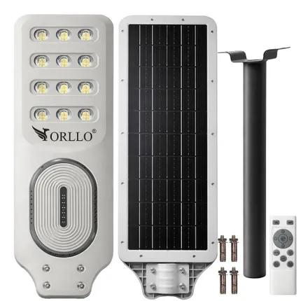 Lampa Solarna Uliczna LED 400W Panel Solarny 28W Czujnik Ruchu Pilot 2713LM 6500K