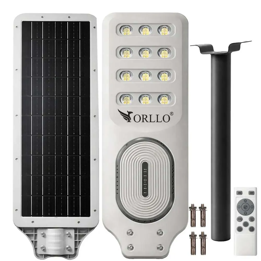 Lampa Solarna Uliczna LED 400W Panel Solarny 28W Czujnik Ruchu Pilot 2713LM 6500K