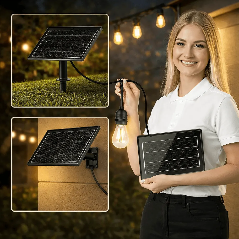 Lampki Solarne do Ogrodu Girlanda Ogrodowa 20 Żarówek LED Łańcuch