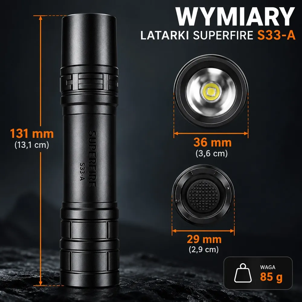Latarka LED Akumulatorowa 124lm USB