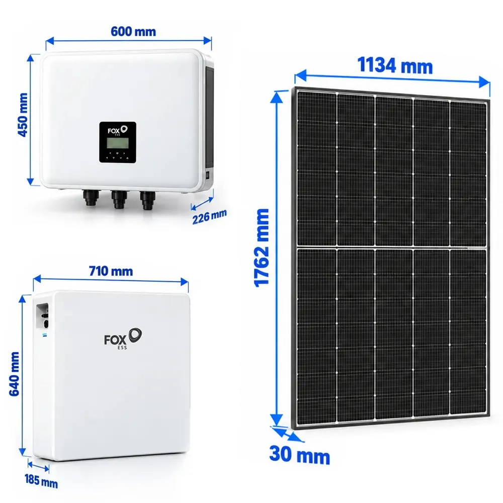 Zestaw Fotowoltaiczny 10,92 kWp Magazyn Energii 23,04 kWh FoxESS Falownik Hybrydowy 10 kW z Montażem