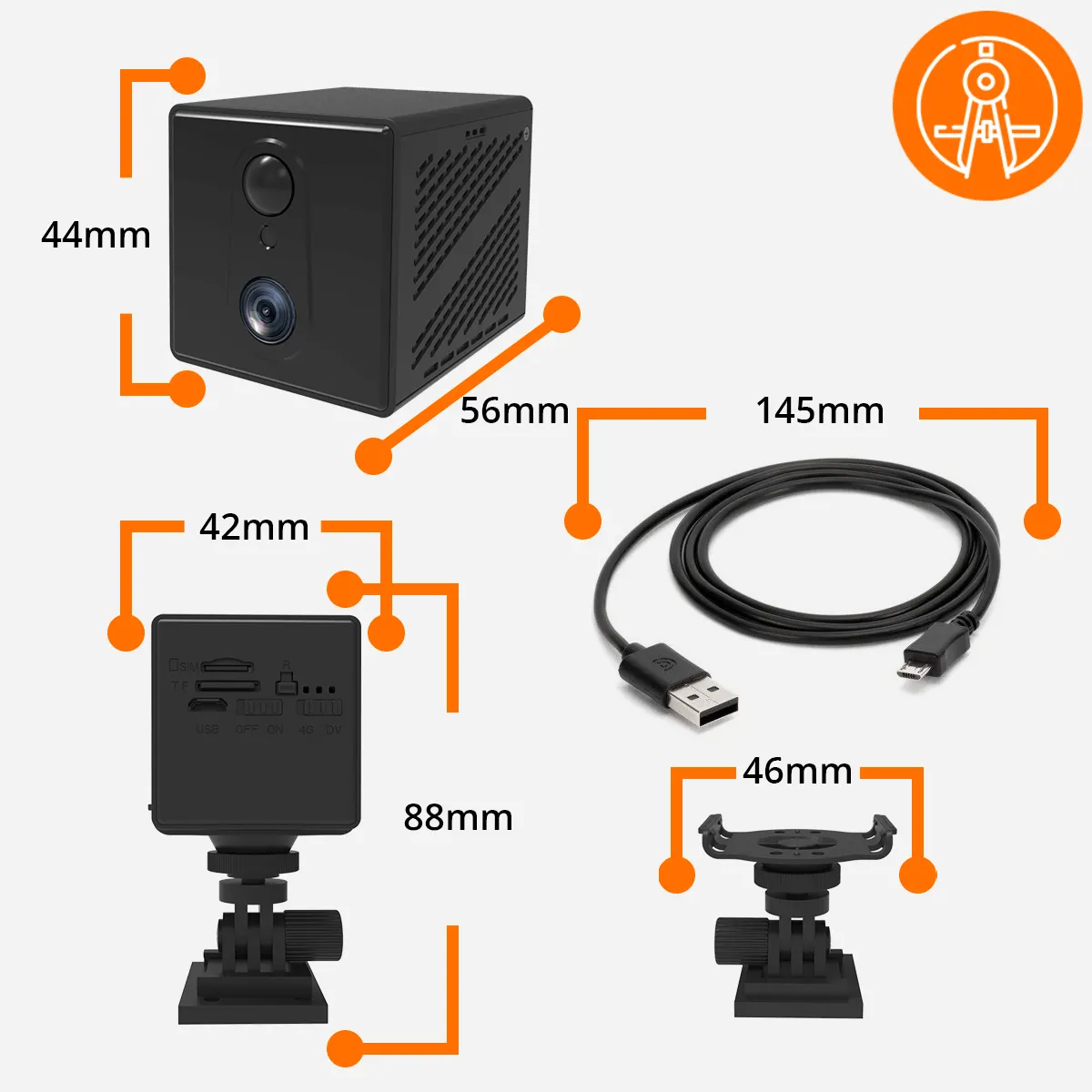 Mini Kamera Bezprzewodowa GSM 4G LTE ORLLO W8 PRO SIM OUTLET IDEALNY