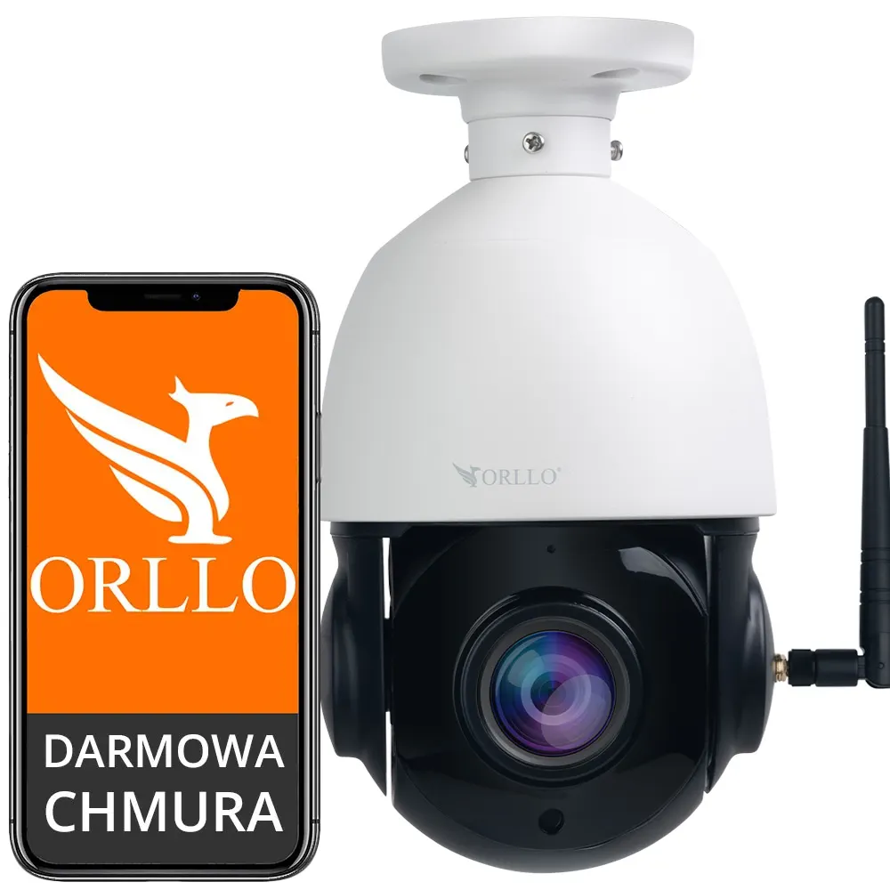Kamera Bezprzewodowa WiFi IP Obrotowa 4Mpx Zoom Optyczny x18 5x ZOOM Cyfrowy Monitoring Bezprzewodowy Darmowa Chmura na Miesiąc orllo.pl