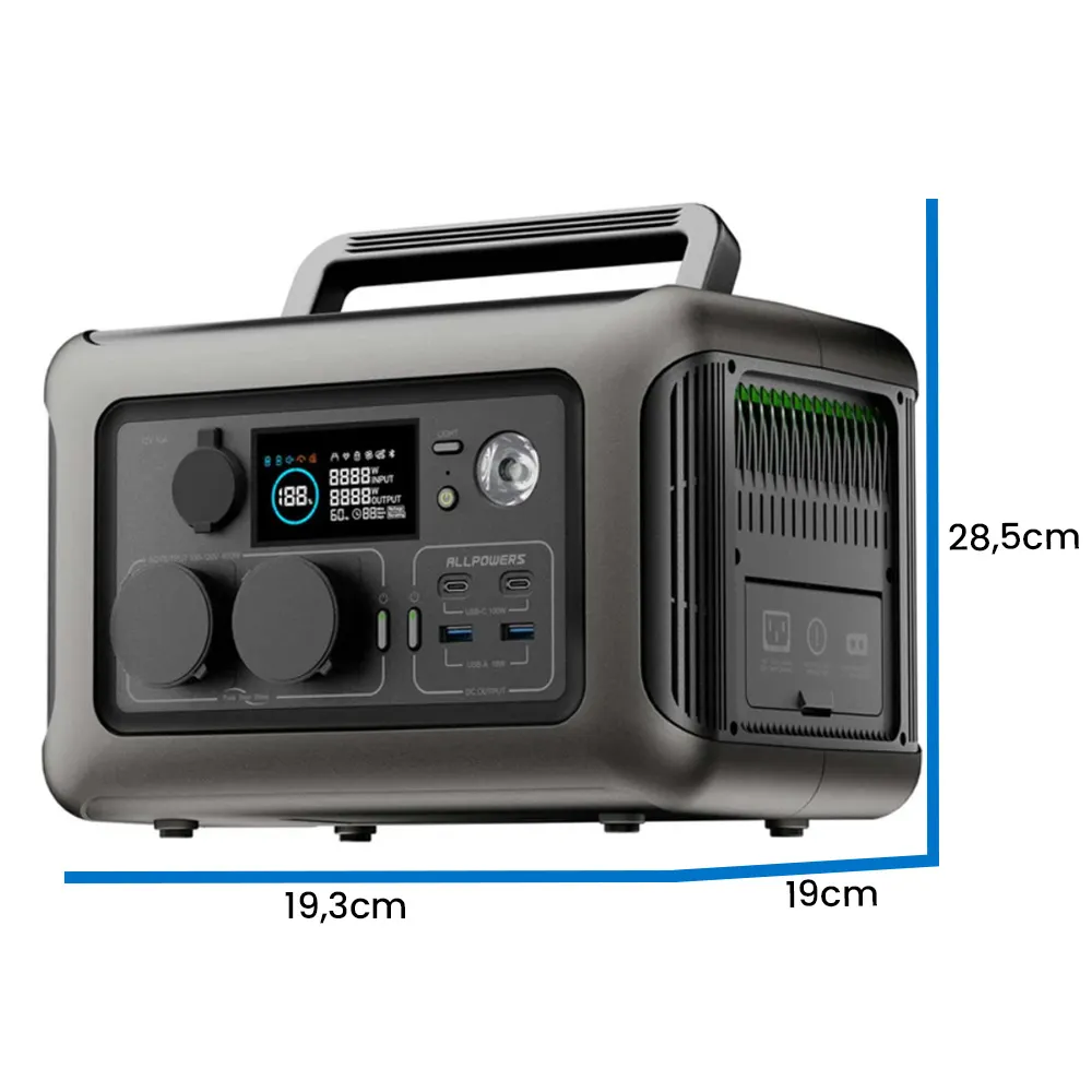 Przenośna Stacja Zasilania Magazyn Energii BMS LIFEPO4 ALLPOWERS R600 OUTLET IDEALNY