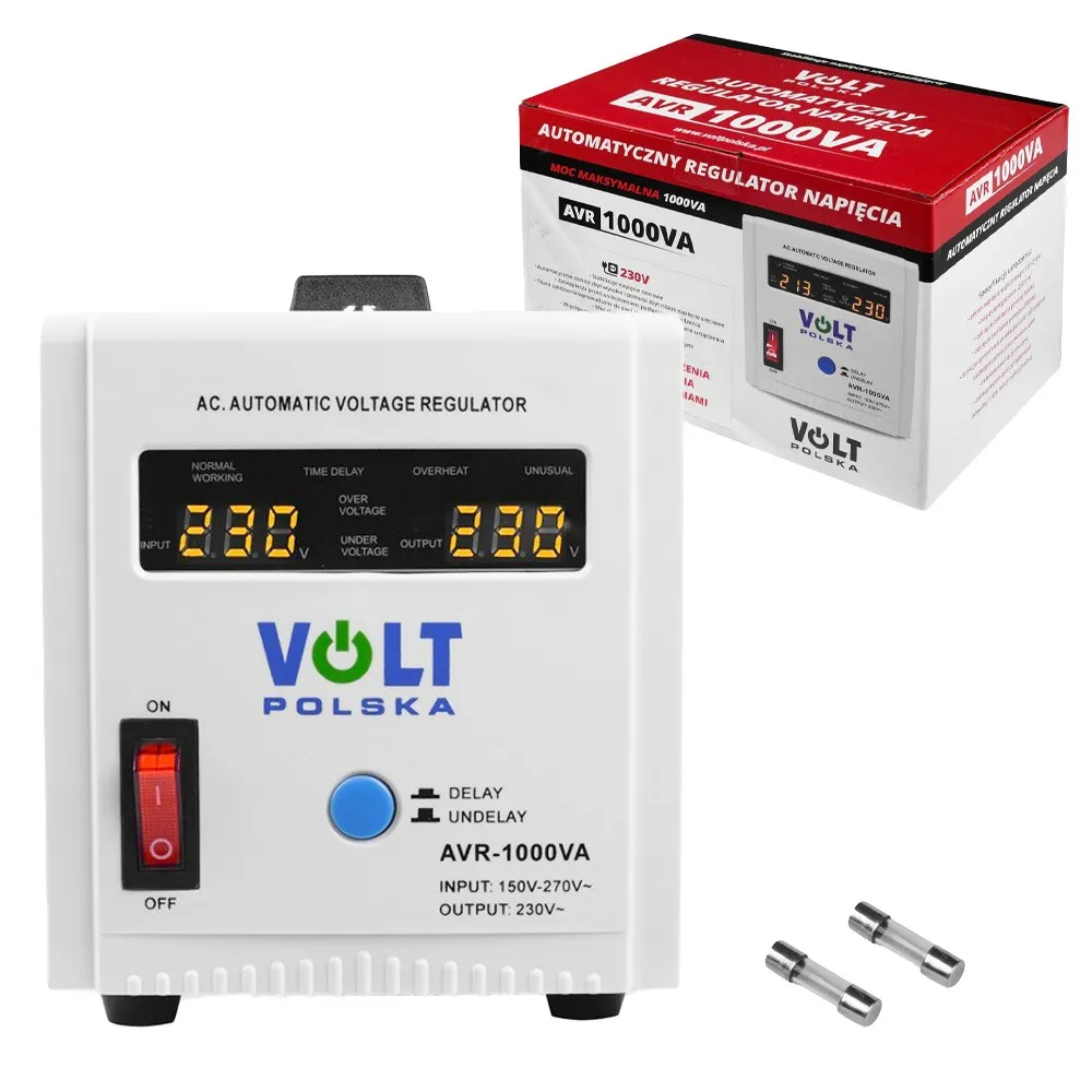 Stabilizator Napięcia Sieciowego AVR 1000VA Volt Regulator Przeciążeniowy