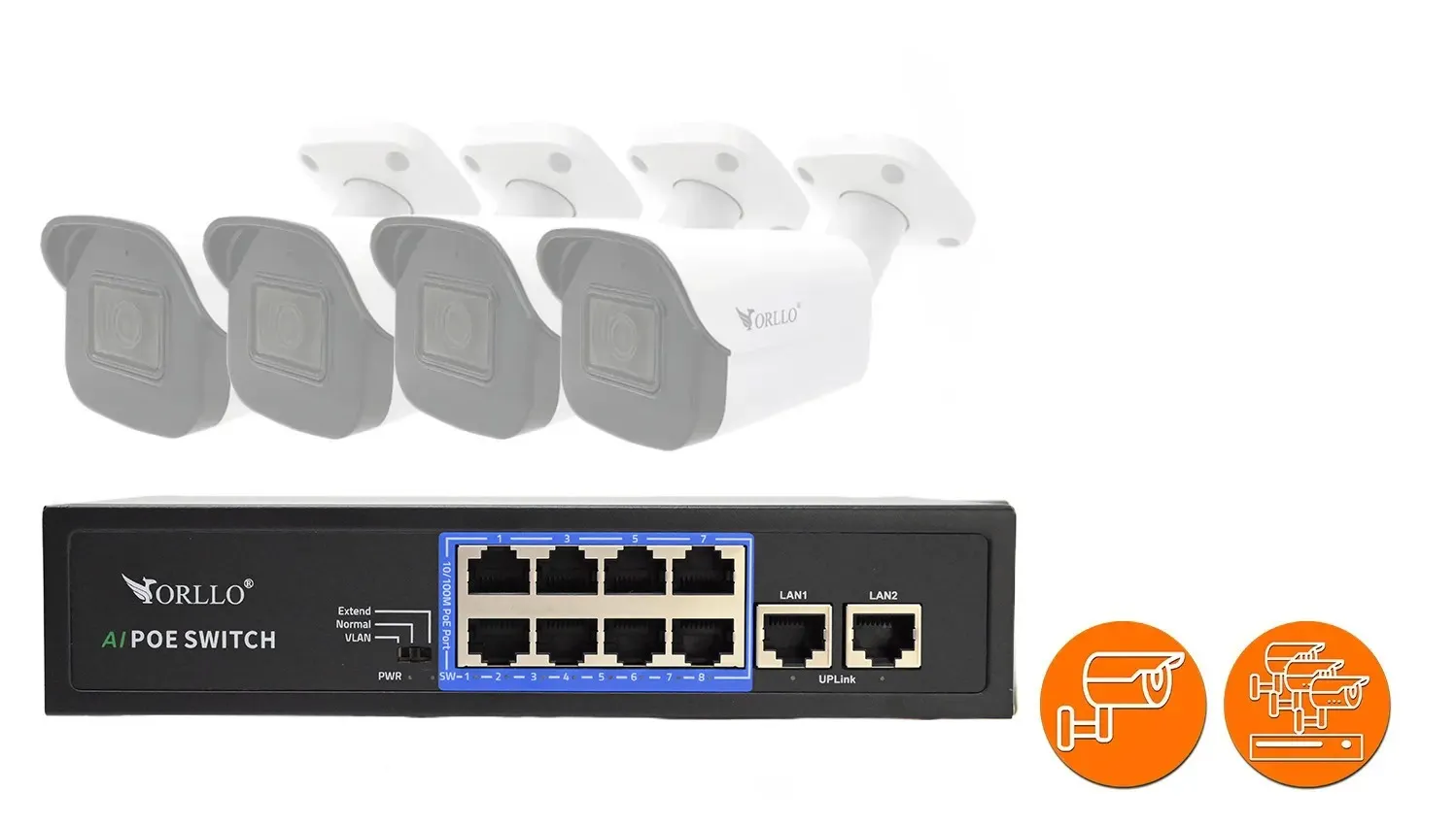 Switch Sieciowy PoE ORLLO N-SWITCH 8CH