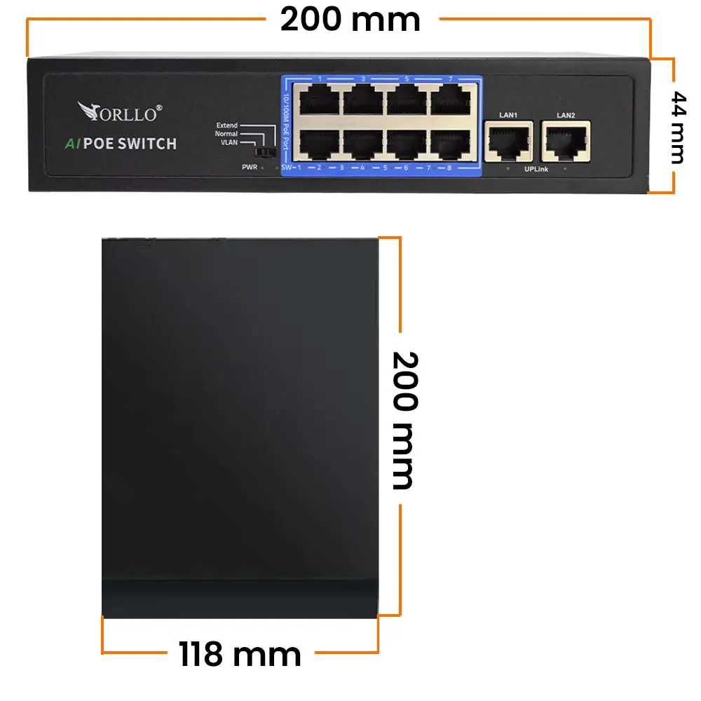 Switch Sieciowy PoE ORLLO N-SWITCH 8CH
