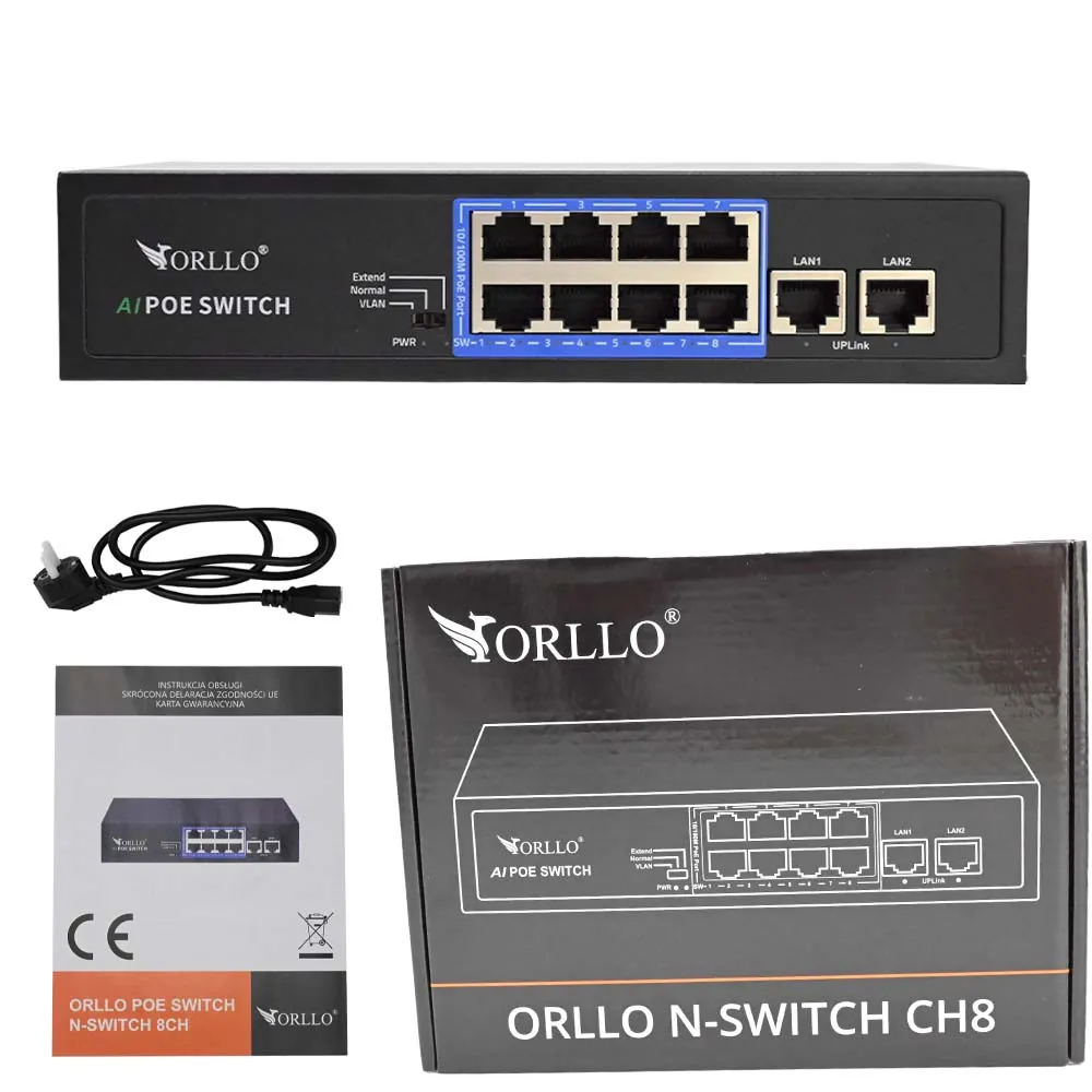 Switch Sieciowy PoE ORLLO N-SWITCH 8CH
