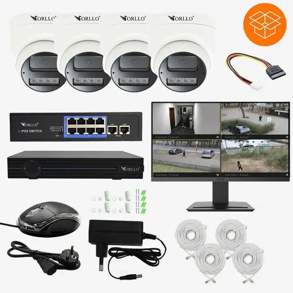 Zestaw Do Monitoringu 4 Kamery 8Mpx Monitor ORLLO N-SET