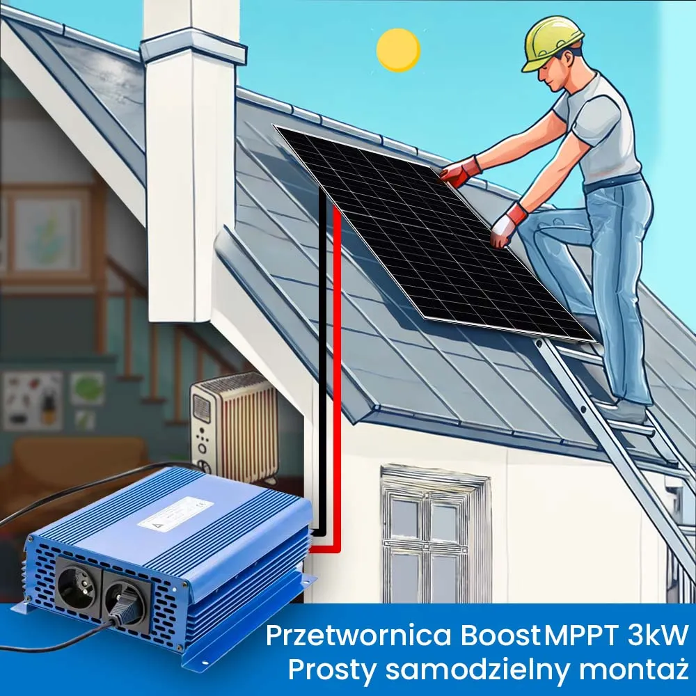 Off Grid Zestaw Fotowoltaiczny do Grzania Wody Przetwornica Panele Fotowoltaiczne