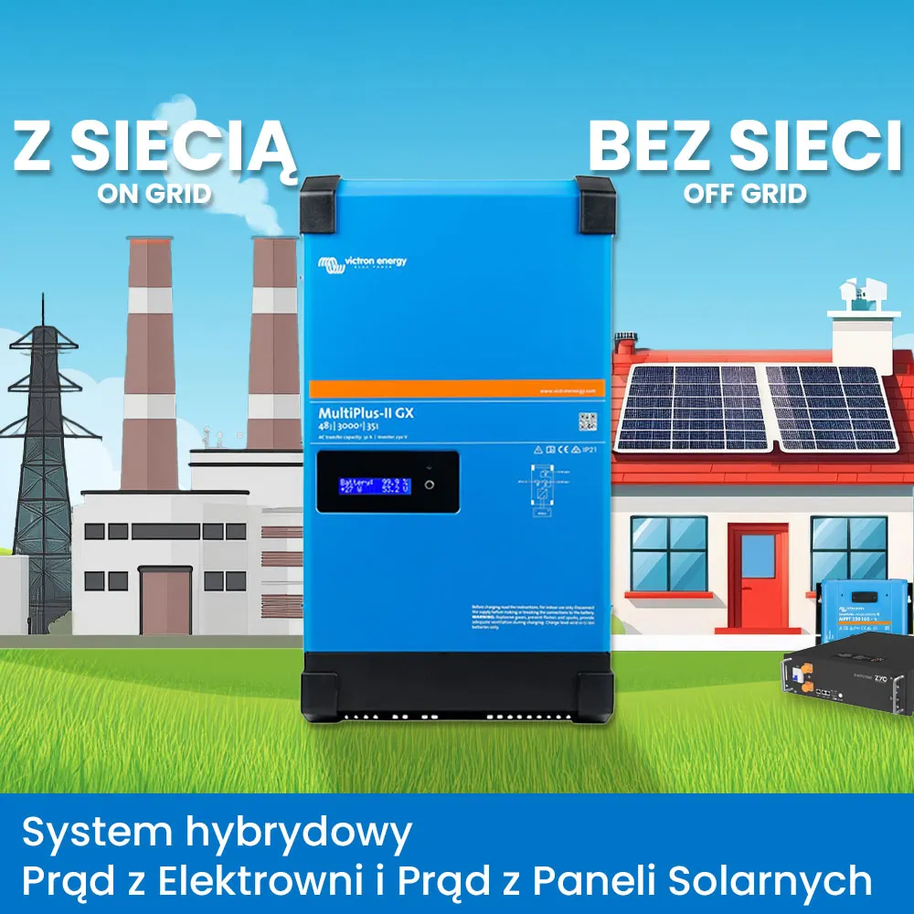 Off Grid Zestaw Fotowoltaiczny Magazyn Energii Inwerter Hybrydowy Victron Energy