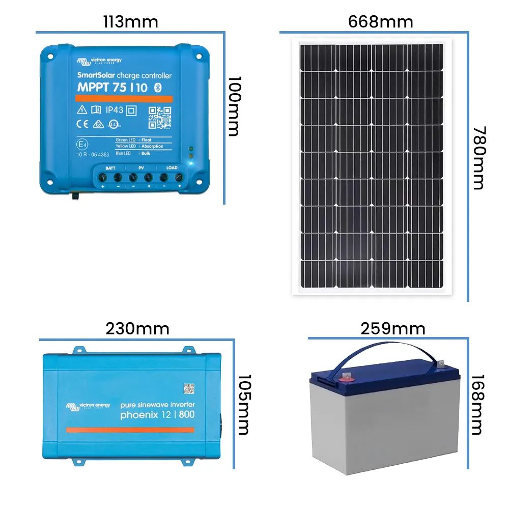 Off Grid Zestaw Fotowoltaiczny Magazyn Energii Przetwornica Panel Fotowoltaiczny Victron 75Ah