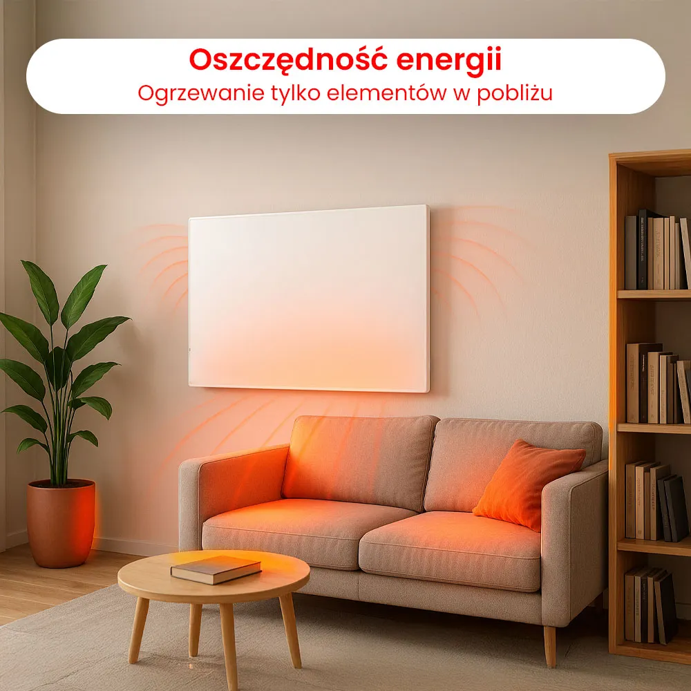 Grzejnik Elektryczny na Podczerwień Panel Grzewczy Ścienny Energooszczędny Termostat HD-WAVE STEEL 400W