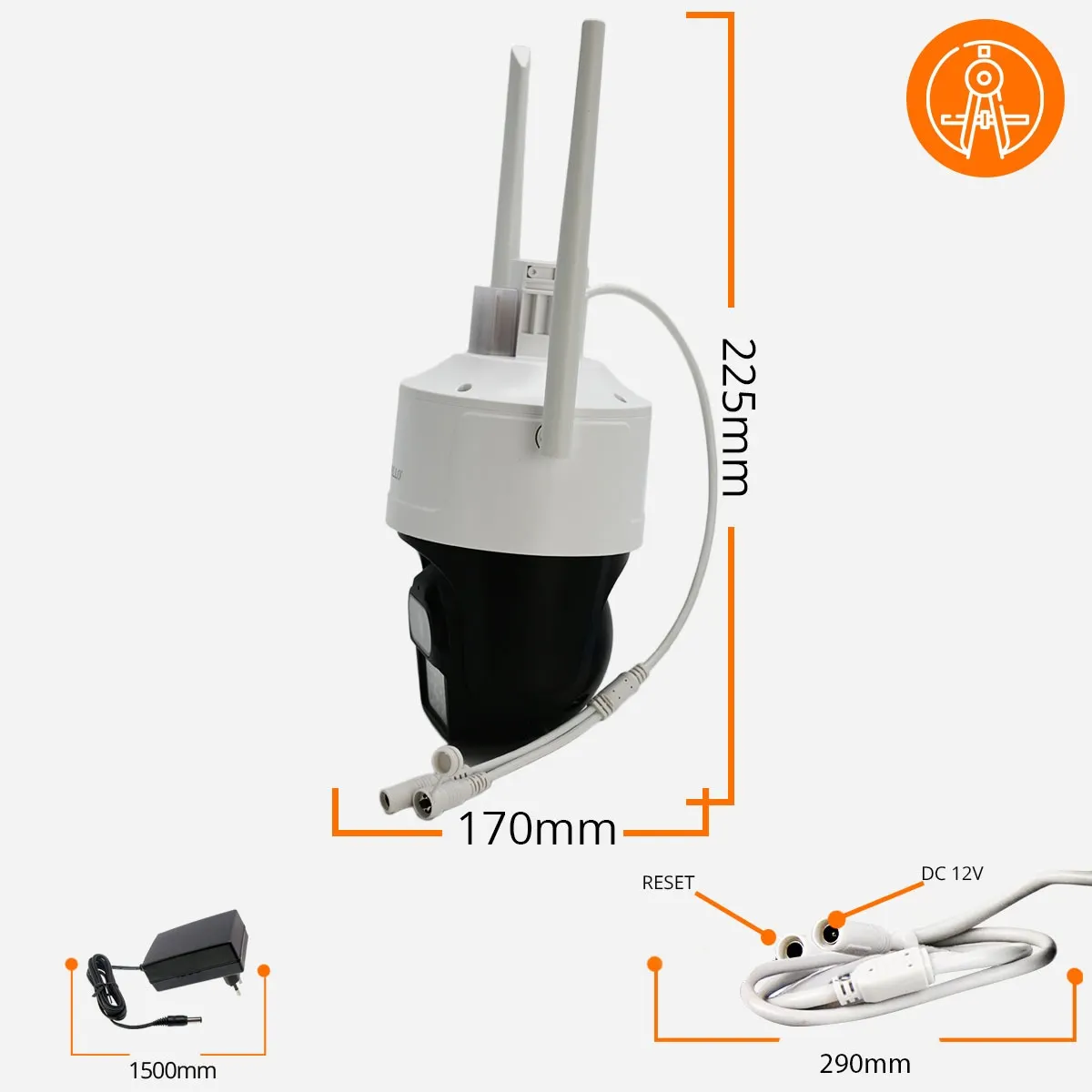 Kamera na Kartę SIM AI Zewnętrzna Obrotowa ORLLO Z17 ULTRA 4K z Panelem Fotowoltaicznym SM6030 PRO