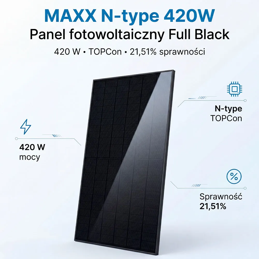 Panel Fotowoltaiczny Słoneczny Monokrystaliczny MAXX N-type 420W
