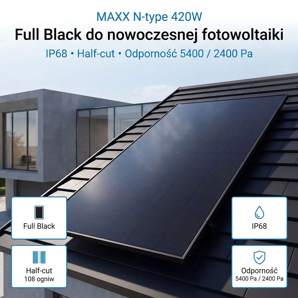 Panel Fotowoltaiczny Słoneczny Monokrystaliczny MAXX N-type 420W