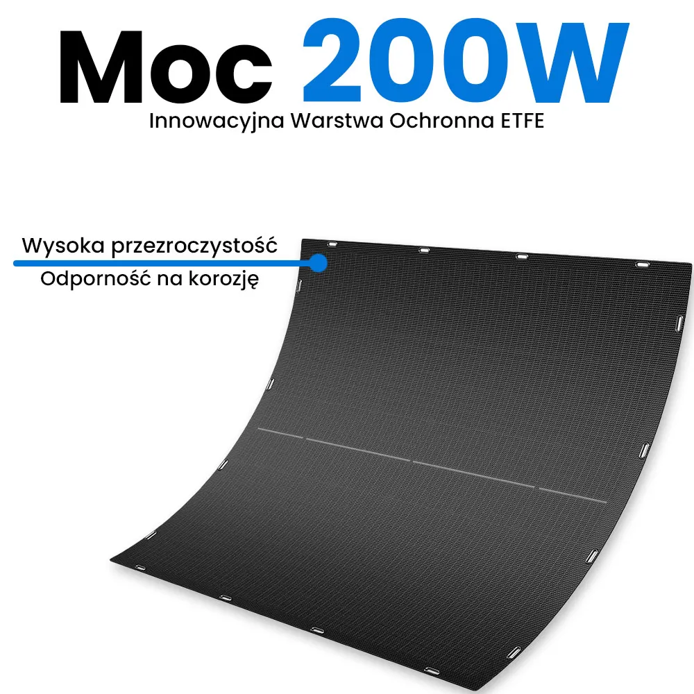 Panel Fotowoltaiczny Słoneczny na Balkon Elastyczny Bifacjalny Monokrystaliczny ORLLO 200W