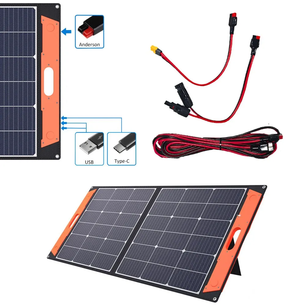 Panel Fotowoltaiczny Słoneczny Składany Przenośny ETFE ORLLO 100W OUTLET DOBRY