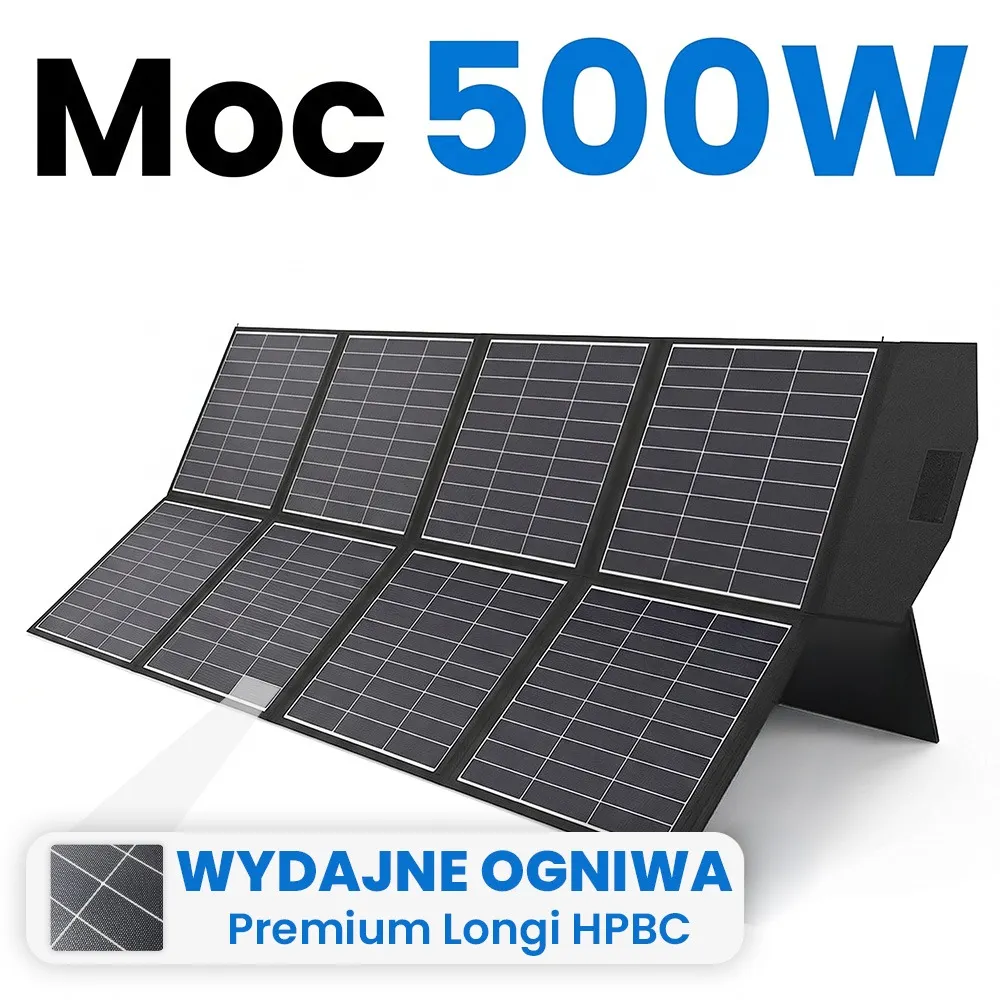 Przenośna Stacja Zasilania z Panelem Solarnym Składanym 500W ORLLO 1200W/1500W