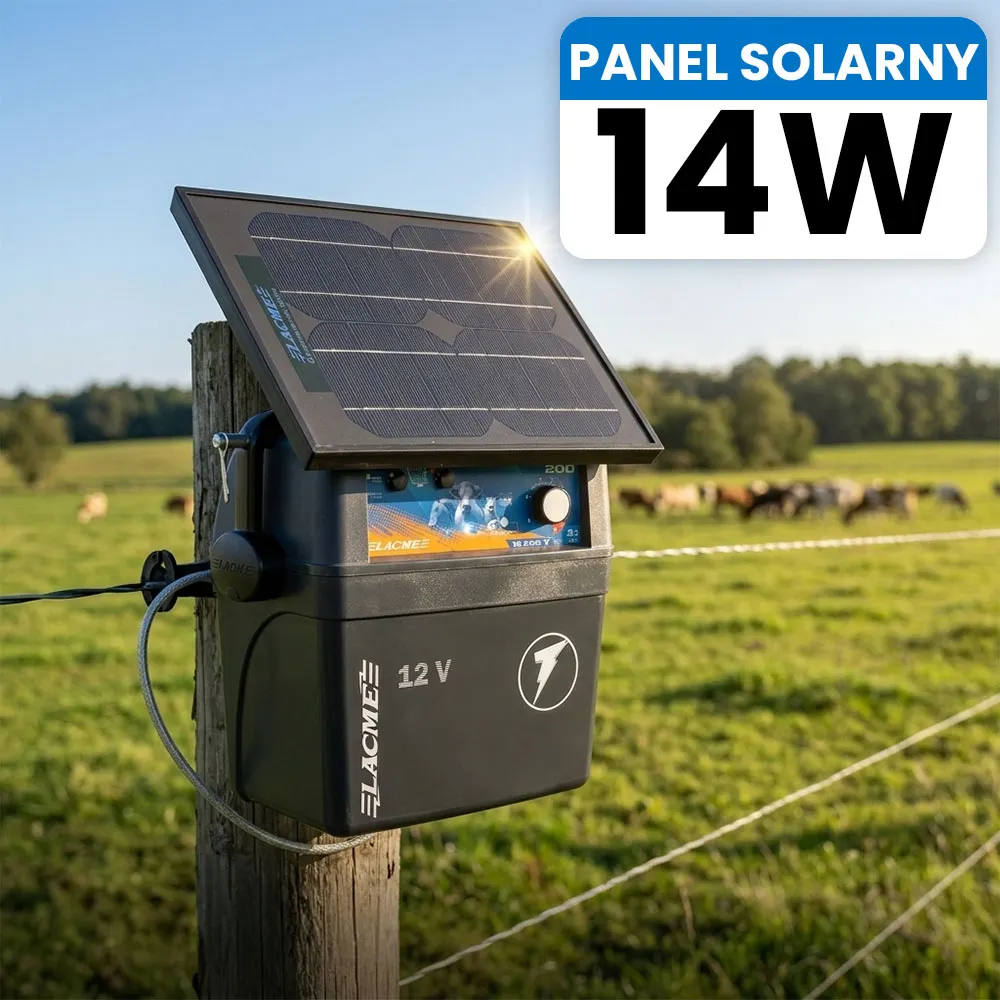 Pastuch Elektryczny Elektryzator SECUR STAR z Panelem Solarnym 14W