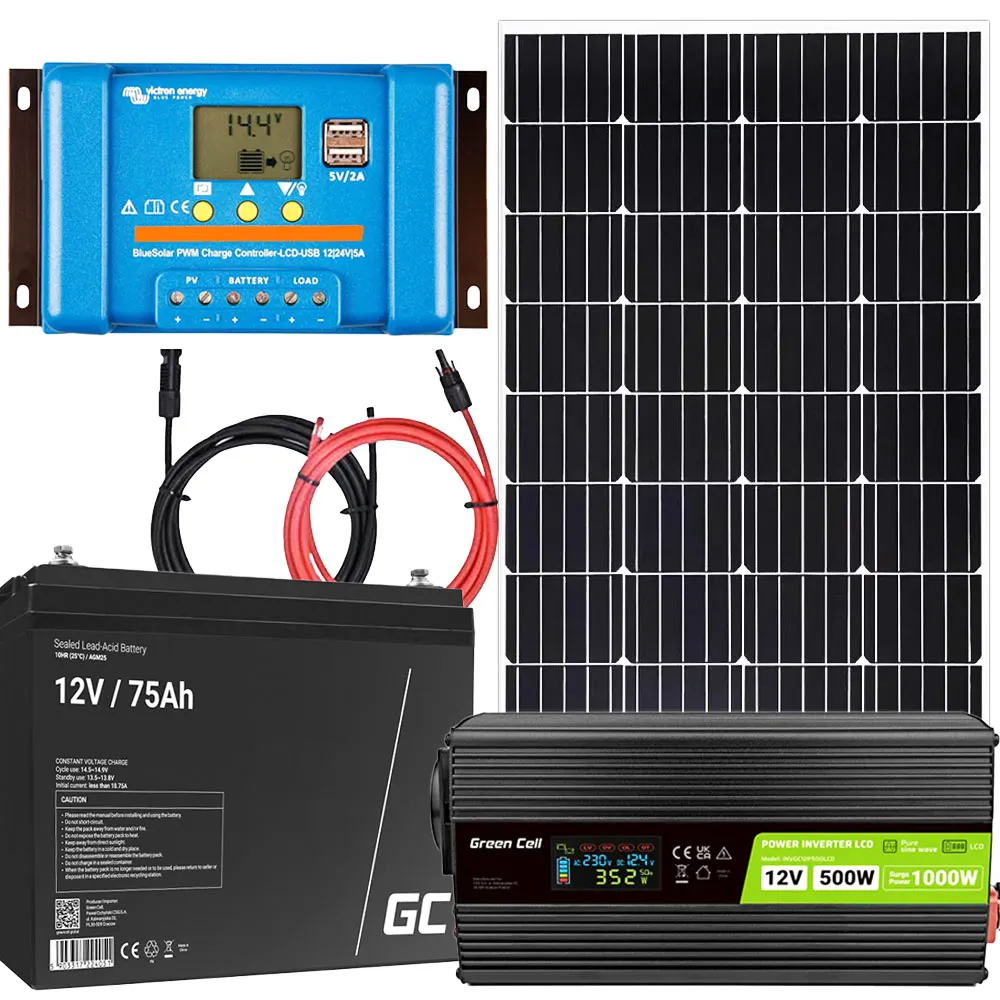 Off Grid Zestaw Fotowoltaiczny Magazyn Energii Przetwornica GreenCell Panel Fotowoltaiczny