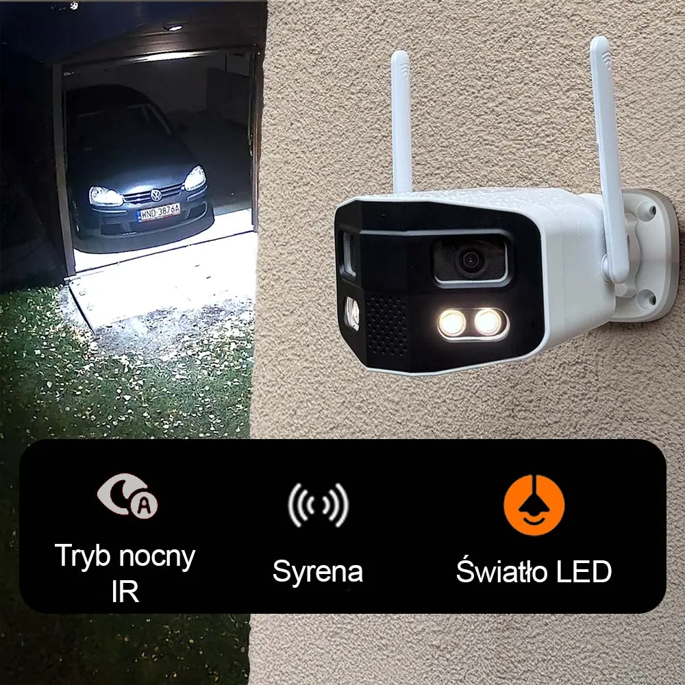 Kamera Zewnętrzna WiFi IP Panoramiczna Szerokokątna 4Mpx ORLLO TZ9