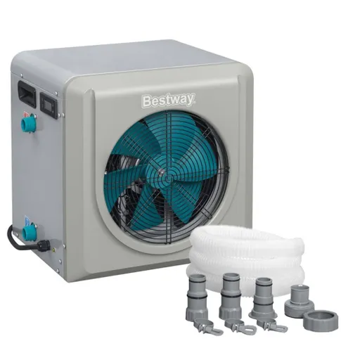 Pompa ciepła do basenu Bestway Flowclear 58748 44 kW do podgrzewania wody w basenie ogrodowym energooszczędne ogrzewanie basenu do 30000 l urządzenie z tytanowym wymiennikiem ciepła do basenów stelażowych i rozporowych łatwy montaż i wydajna praca przez c