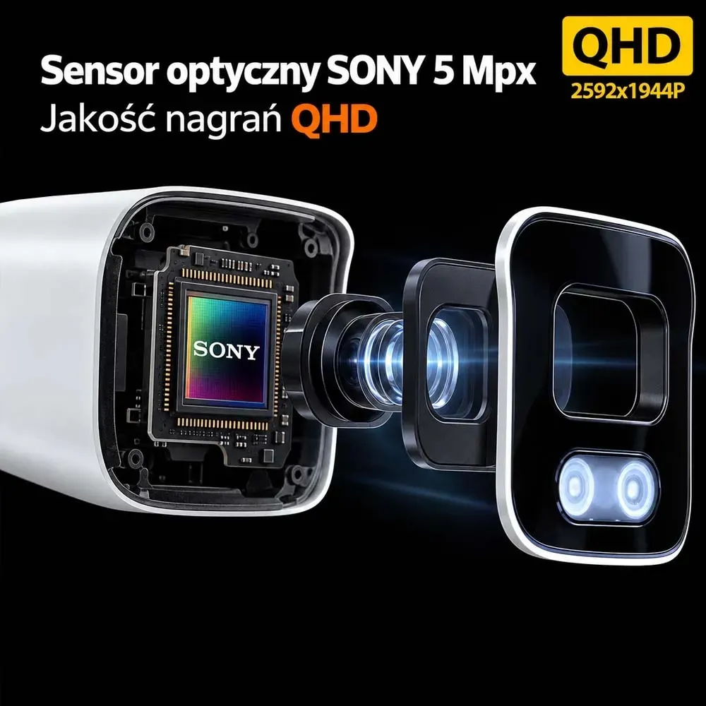 Zestaw WiFi PoE do Monitoringu 4 Kamery 5Mpx ORLLO POESET 4 + Adapter WiFI