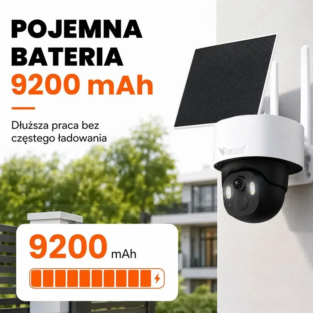 Kamera Zewnętrzna WiFi Obrotowa Panel Solarny 5MPx ORLLO TZ13