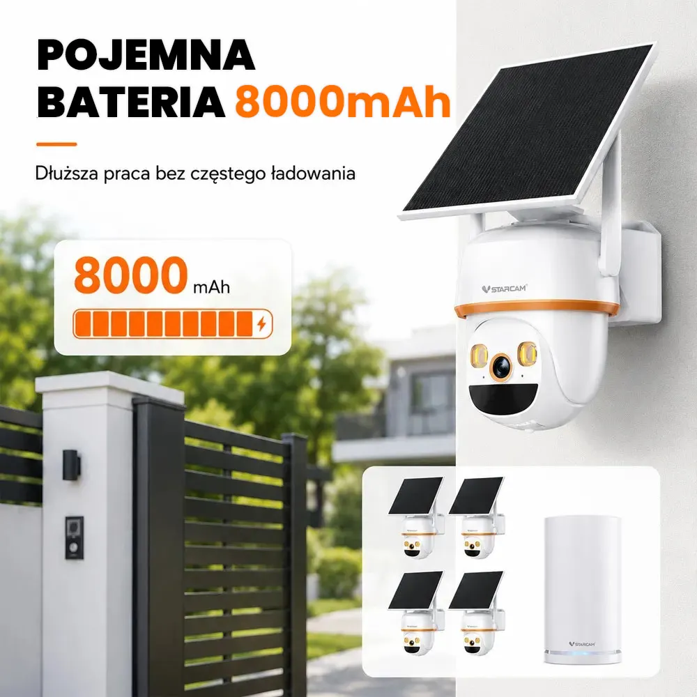 Zestaw do Monitoringu Solarny WiFi 4 Kamery 3MP Obrotowe NVR