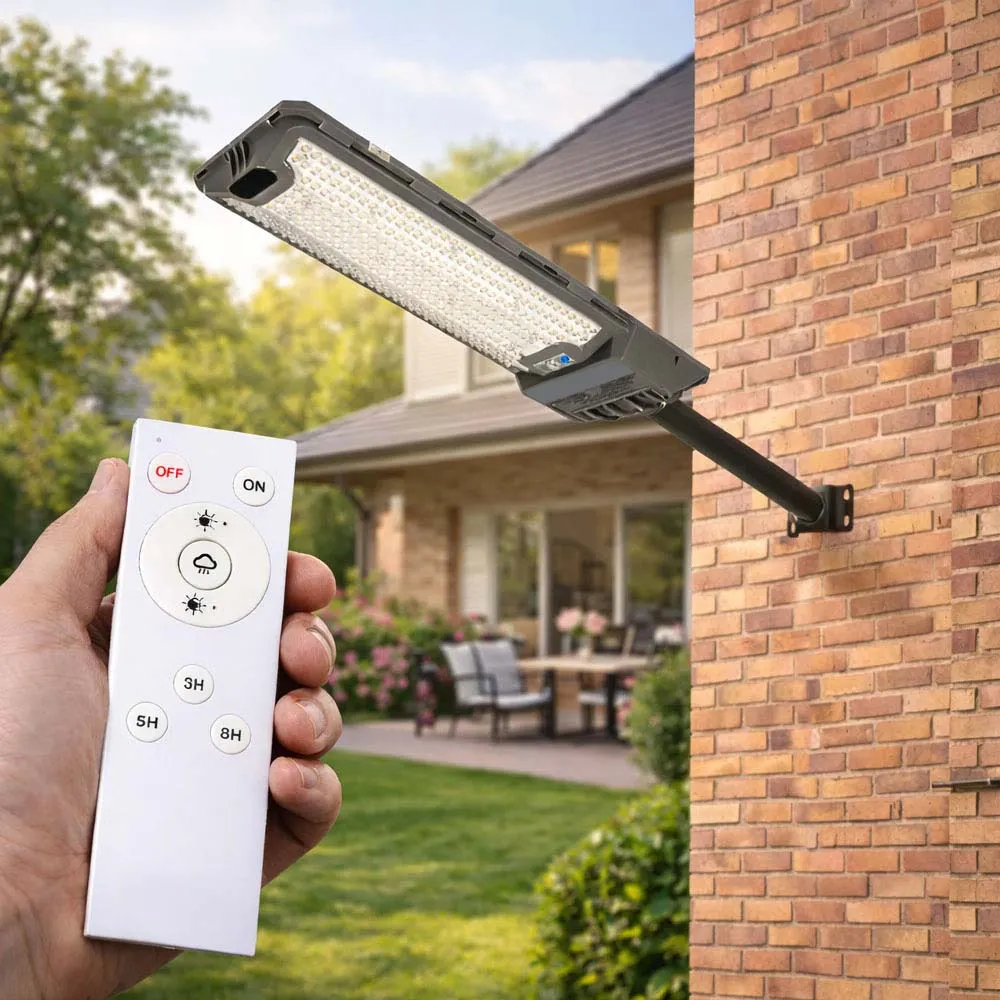 Lampa Solarna Uliczna LED ORLLO 240W Panel Solarny 15W Pilot 1500LM 6500K OUTLET DOBRY