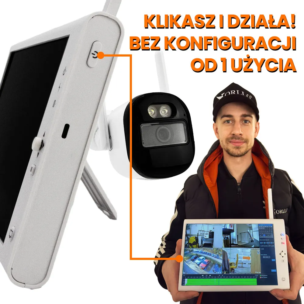 Przenośny Monitoring Zestaw Kamer WiFi z Monitorem NVR ORLLO TS1