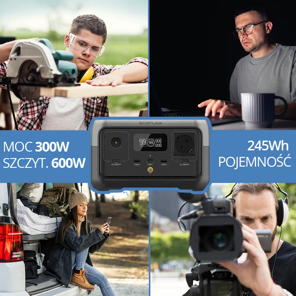 ECOFLOW Przenośna Stacja Zasilania Magazyn Energii Zasilanie Awaryjne RIVER 3