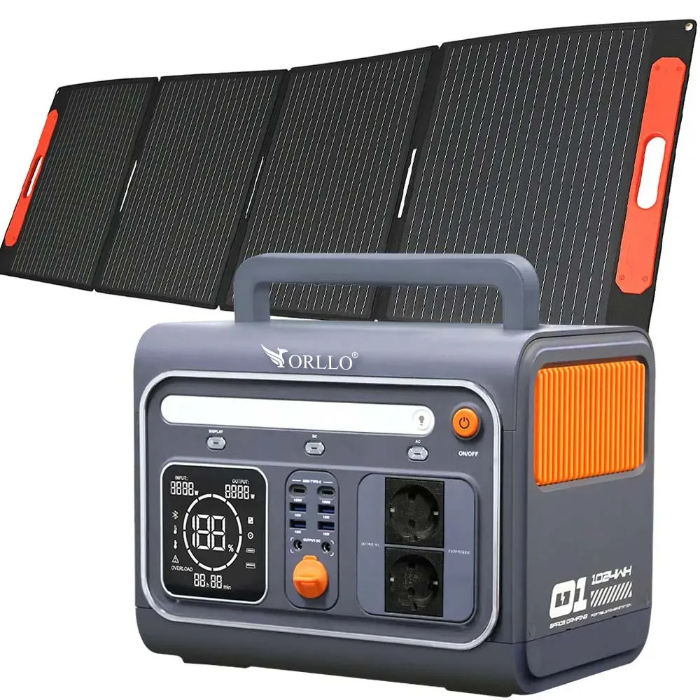 przenośna stacja zasilania LIFEPO4 1200W/1500W z panelem fotowoltaicznym składanym 200W do biwaków i podróży