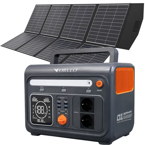 Zasilanie awaryjne w domu z przenośną stacją ORLLO 1200W 1500W Zasilaj lodówkę router i oświetlenie podczas przerw w dostawie prądu Ładowanie z panelu solarnego ORLLO ENERGY