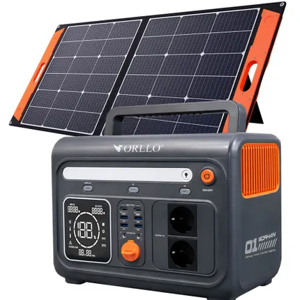 przenośna stacja zasilania LIFEPO4 1200W z panelem fotowoltaicznym składanym 100W do biwaków i podróży