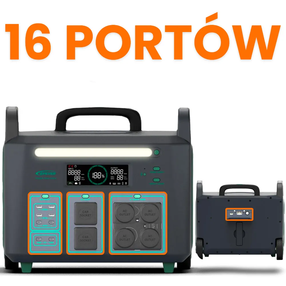 OFF GRID Przenośna Stacja Zasilania LIFEPO4 Zasilanie Awaryjne EPEVER ATZ3600