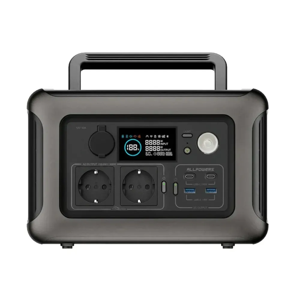 ALLPOWERS R600 przenośna stacja zasilania magazyn energii LiFePO4 299Wh 600W 1200W szybkie ładowanie UPS akumulator solarne panele kemping awaryjne źródło prądu outdoor dom biuro