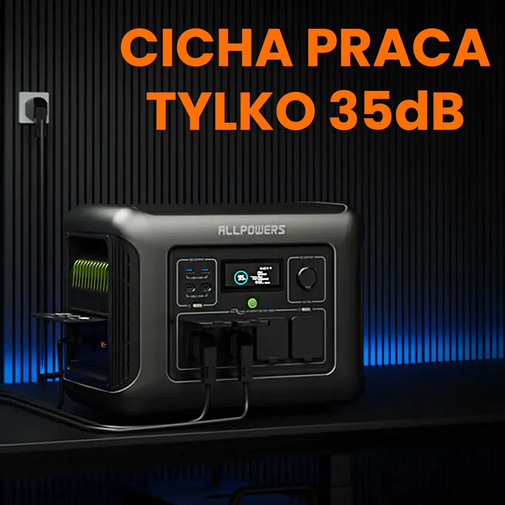 Przenośna Stacja Zasilania BMS LIFEPO4 ALLPOWERS R1500 LITE z Panelem Solarnym Składanym ORLLO 200W