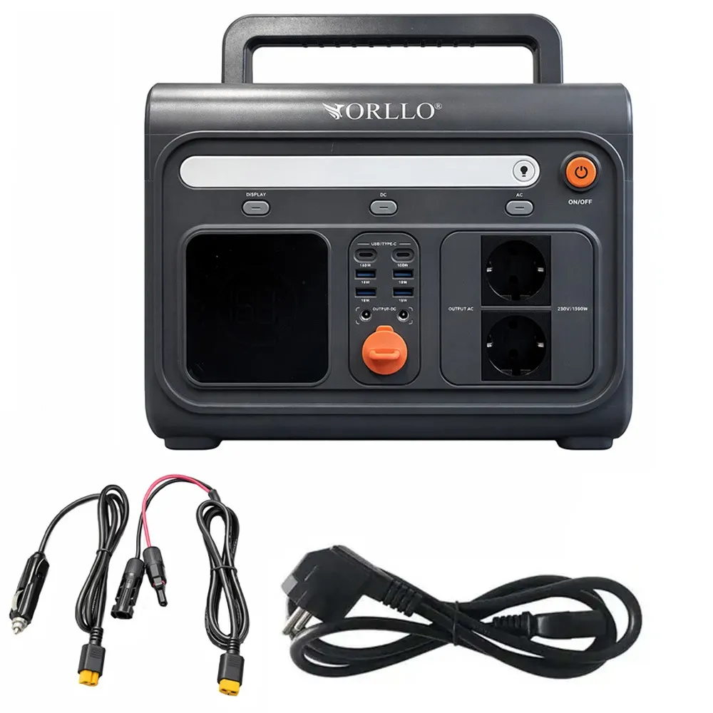 OFF GRID Przenośna Stacja Zasilania Magazyn Energii LIFEPO4 Zasilanie Awaryjne ORLLO 1200W/1500W ECO EVE