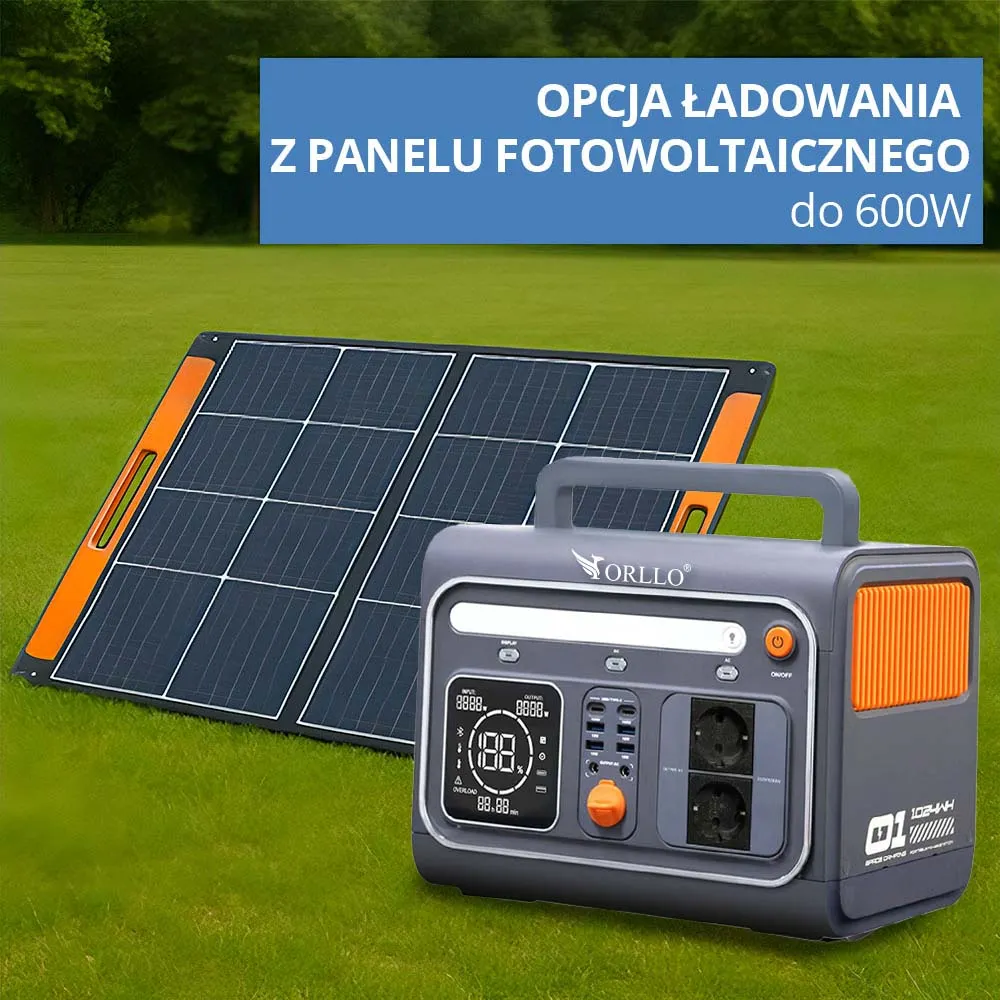 OFF GRID Przenośna Stacja Zasilania Magazyn Energii LIFEPO4 Zasilanie Awaryjne ORLLO 1200W/1500W ECO EVE