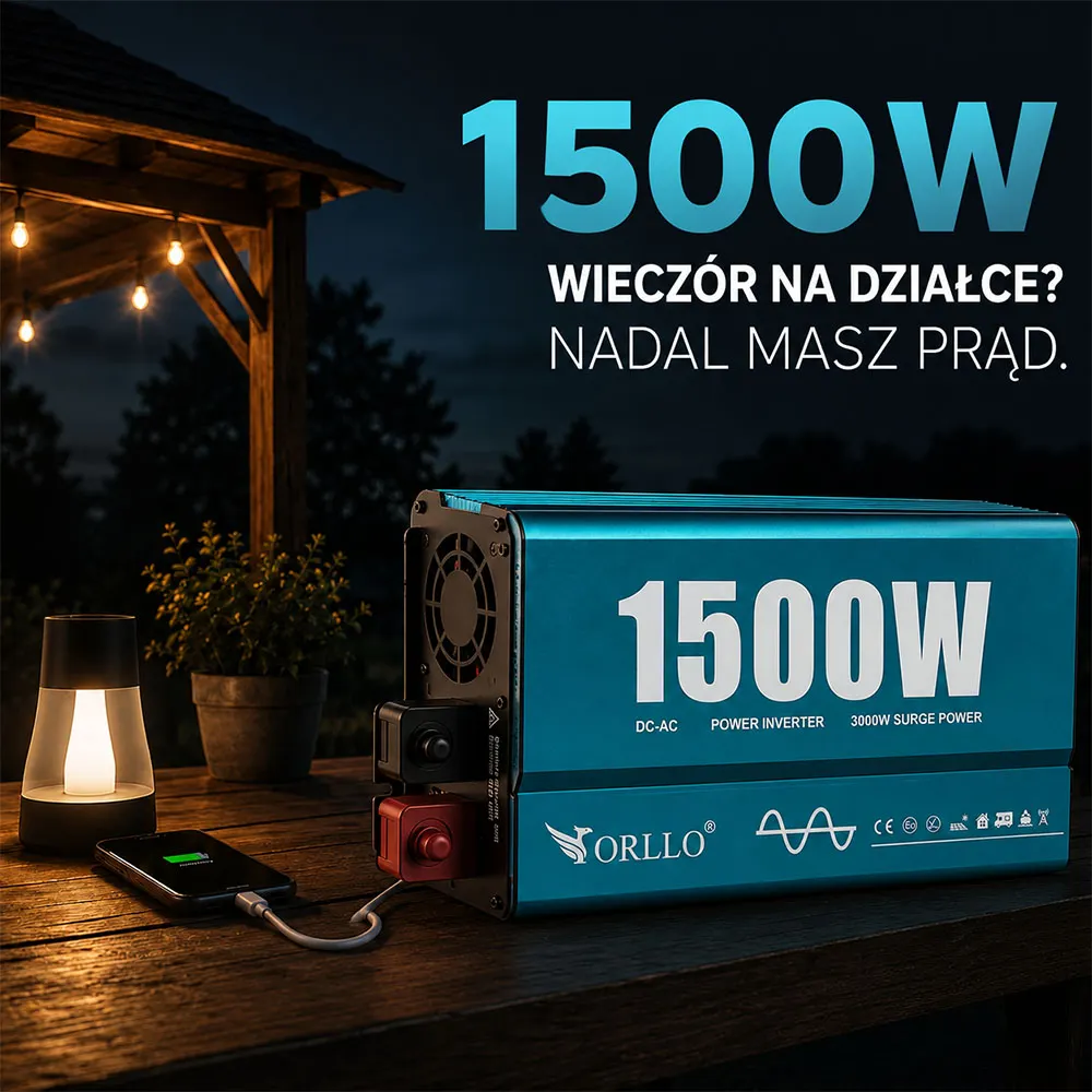 Zestaw Solarny do Samodzielnego Montażu Akumulator ORLLO Przetwornica 1500W Panel Fotowoltaiczny
