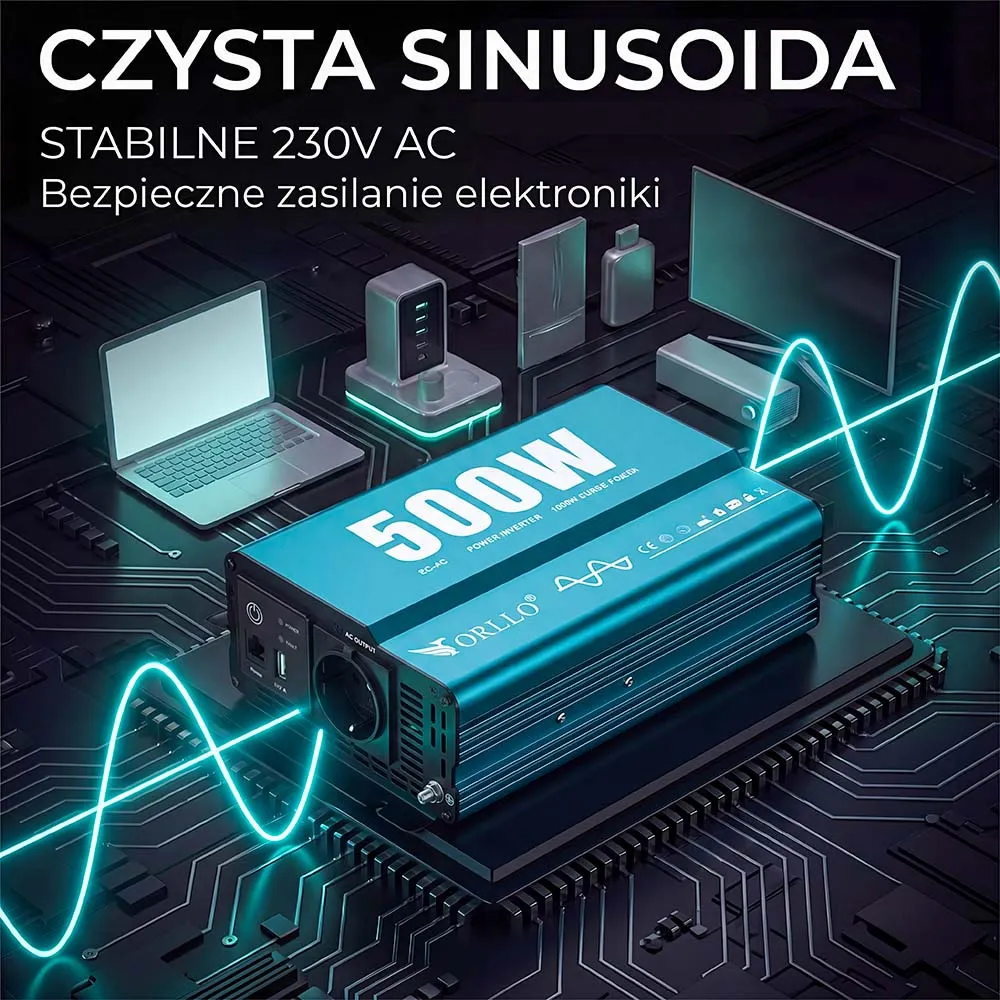 Zestaw Magazyn Energii Akumulator LiFePO4 12V 100Ah Przetwornica ORLLO 500W