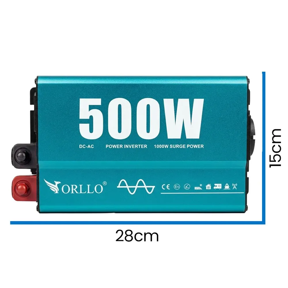 Przetwornica Napięcia ORLLO 12V 230V 500W 1000W DC/AC Czysty Sinus