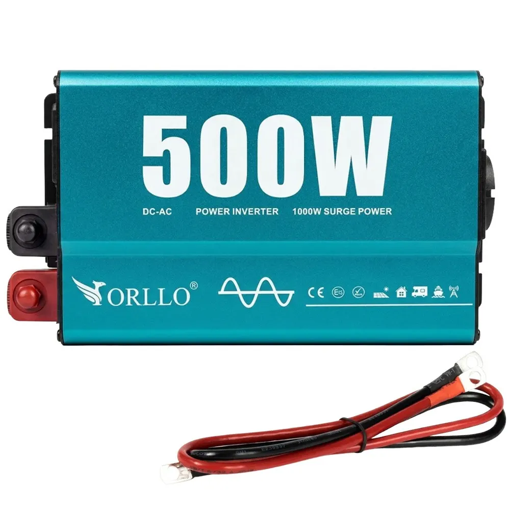 Przetwornica Napięcia ORLLO 12V 230V 500W 1000W DC/AC Czysty Sinus