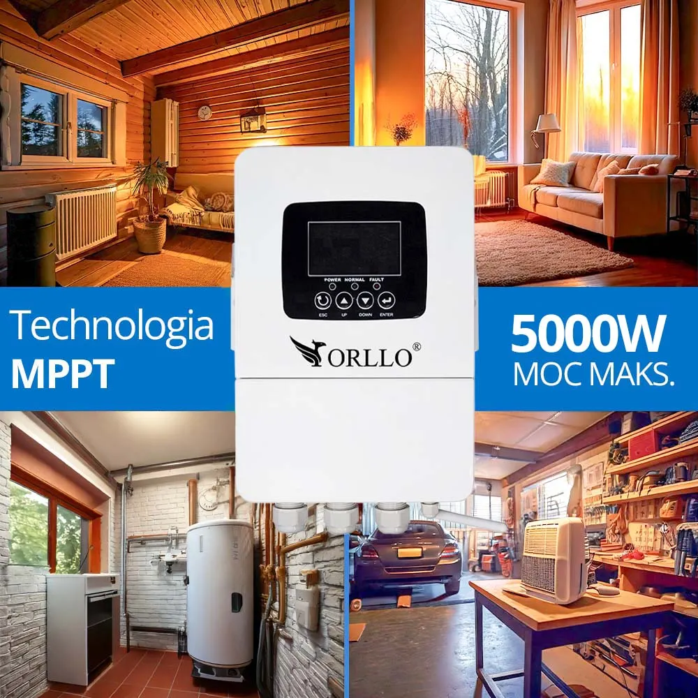 Zestaw Solarny do Grzania Wody Przetwornica Solarna ORLLO BOOST 5KW BYPASS 9 Paneli Fotowoltaicznych 4.5KW