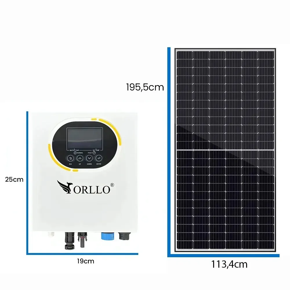 Zestaw Solarny do Grzania Wody Przetwornica Solarna ORLLO BOOST BYPASS 5 Panele Fotowoltaiczne SELFA 2,5KW