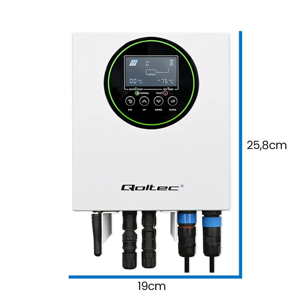 Przetwornica Solarna do Grzania Wody i Bojlera Inwerter Qoltec Solar Boost ECOW BYPASS