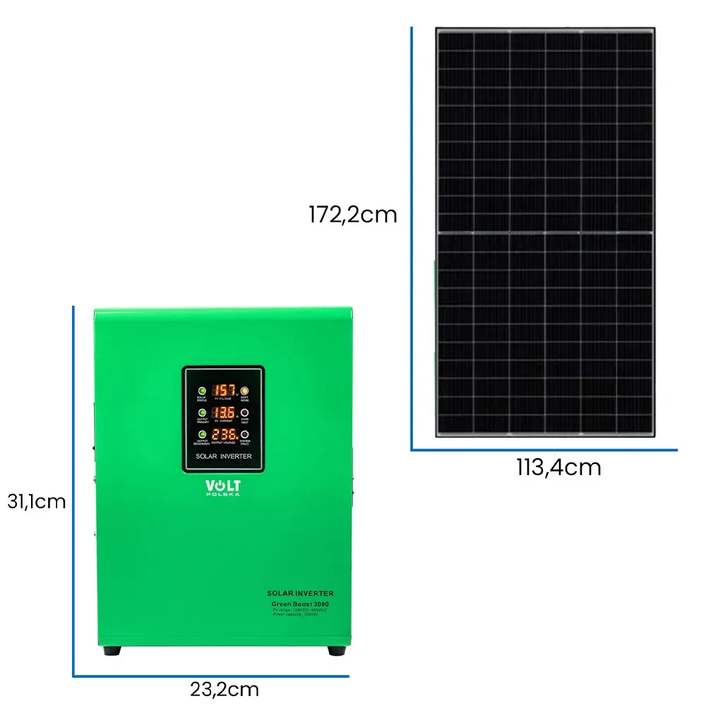 Zestaw Solarny do Grzania Wody Przetwornica Solarna MPPT 3000 Panele Fotowoltaiczne 2KW